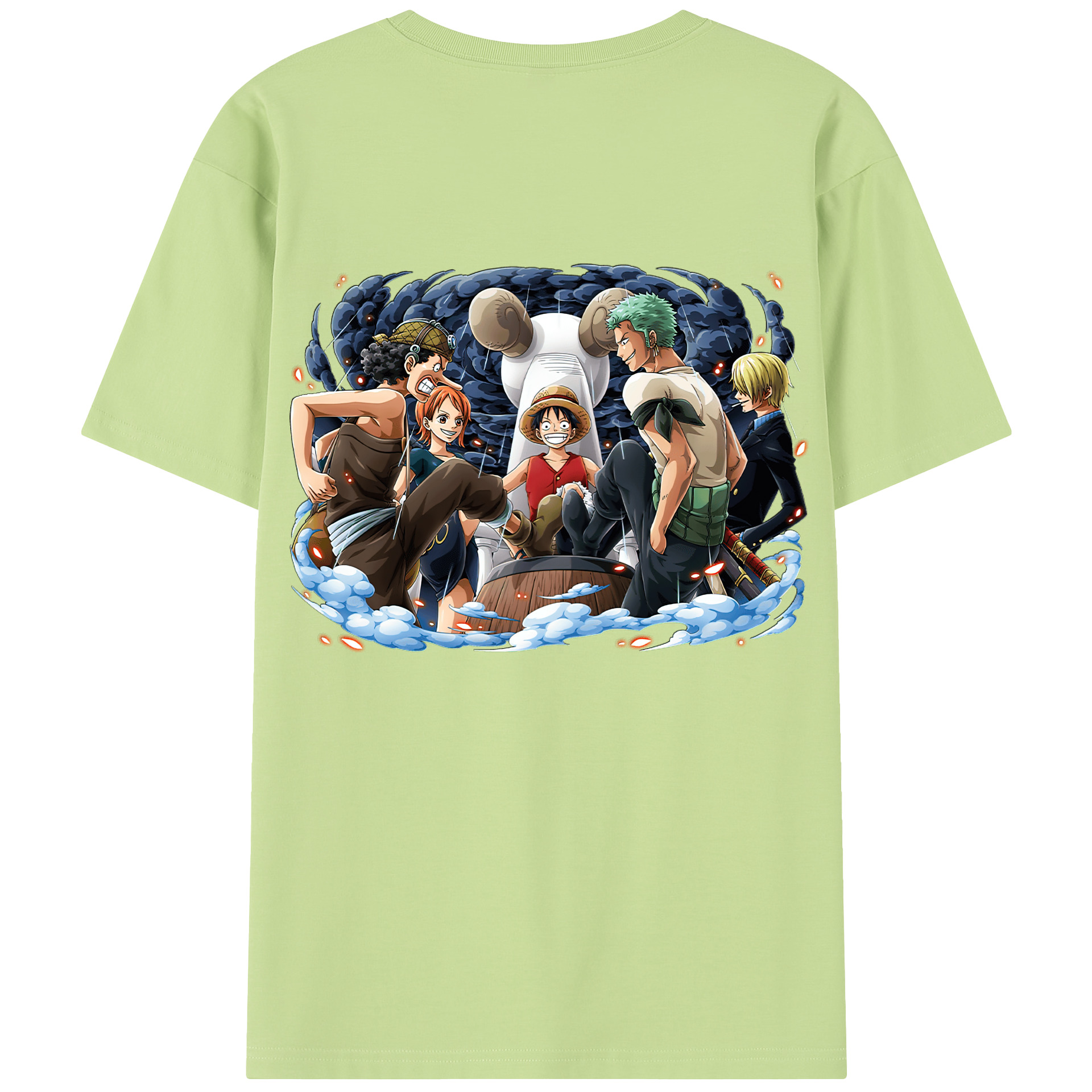 ワンピース モンキー・D・ルフィ ONE PIECE Monkey D. Luffy 綿100％半袖Tシャツ（背面プリント）